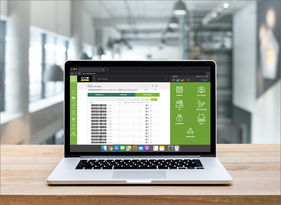 Desativação de níveis e setores - mapa de estoque